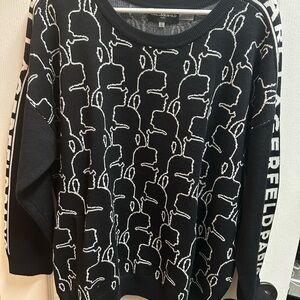 Karl Lagerfeld Monochrome black & white Patterned Sweater size XL/ NWOT A105